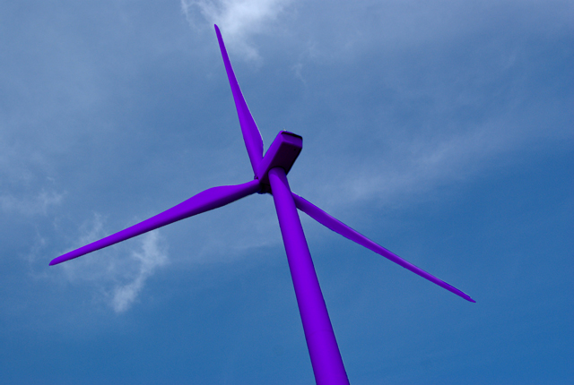 purple wind turbine