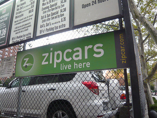 Zipcar parking lot in New York.