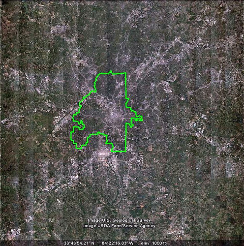Atlanta outline, Google Earth