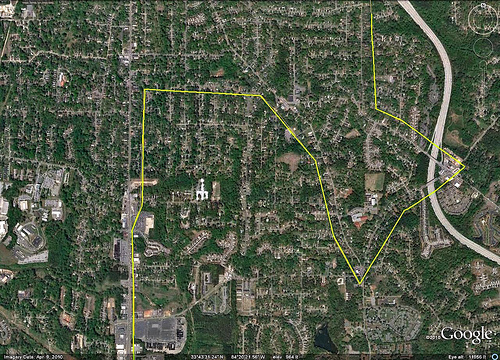 Atlanta outline, Google Earth zoom-in