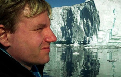 economist Bjorn Lomborg in front of a glacier