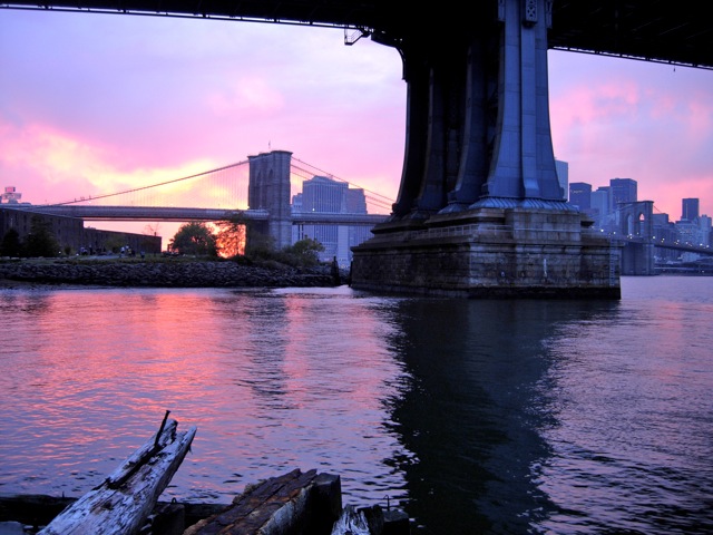 Brooklyn waterfront sunset.