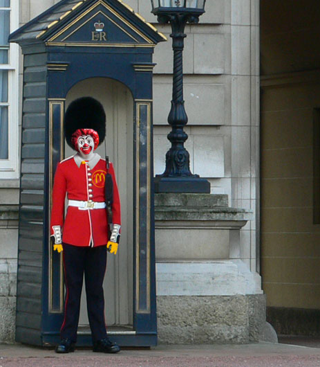 Ronald McDonald as Buckingham guard