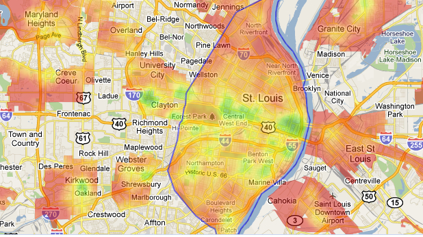 St. Louis heat map