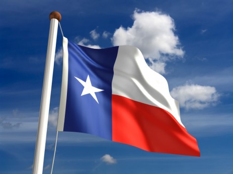 Texas flag in the sun