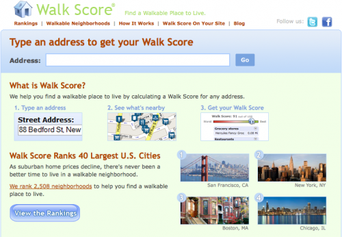 Walk Score screenshot.