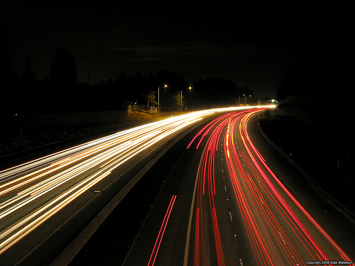 Nighttime freeway