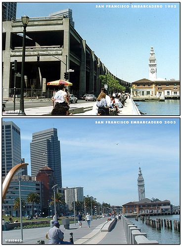 San Francisco's Embarcadero, then and now