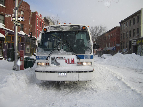 bus stuck in blizzard