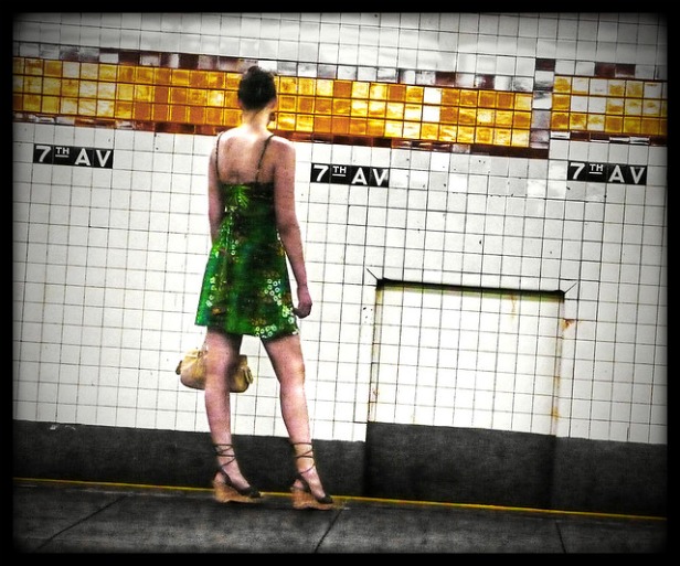 woman in the subway