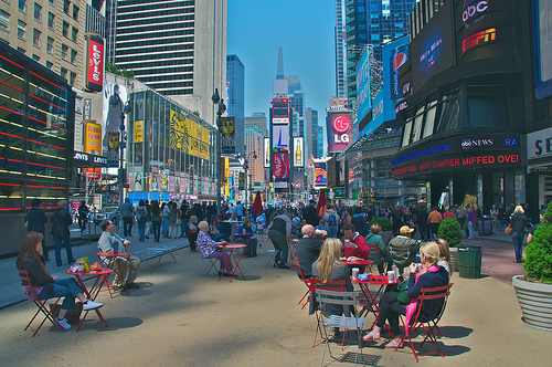 Times Square pedestrian plaza.