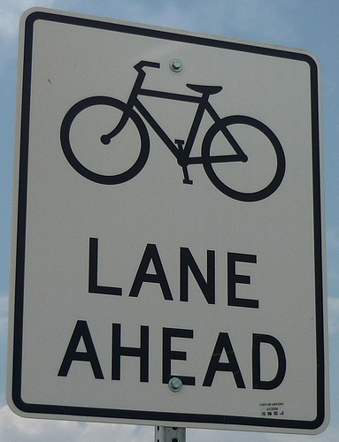 Bicycle lane ahead