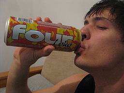 Man drinking Four Loko
