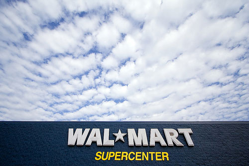 Walmart and blue sky and clouds