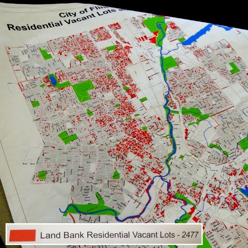 Map of abandoned lots in Flint, Michigan