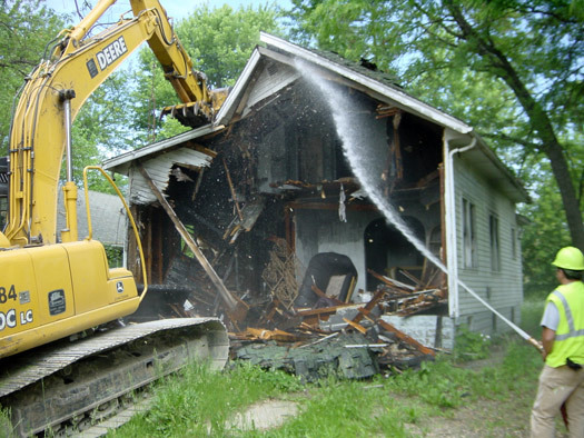 House fire demolition
