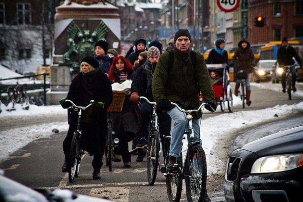 Winter bike traffic