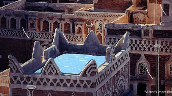Rooftop water in Yemen.