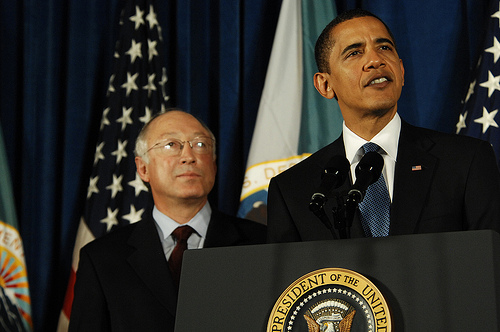 Barack Obama and Ken Salazar