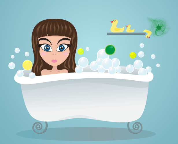 bubbles in the tub