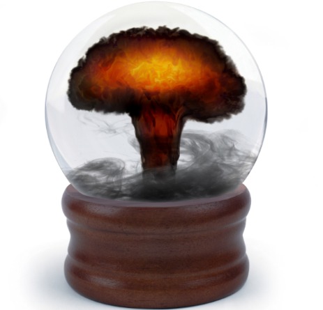 Nuclear explosion in crystal ball.
