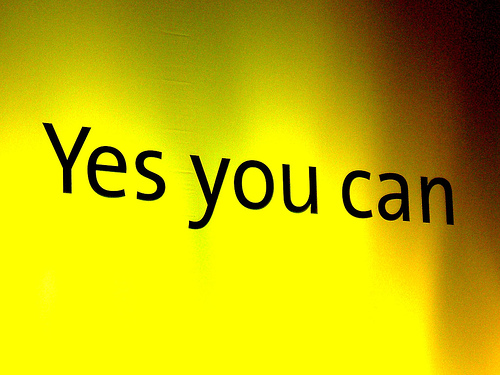 "yes you can" sign