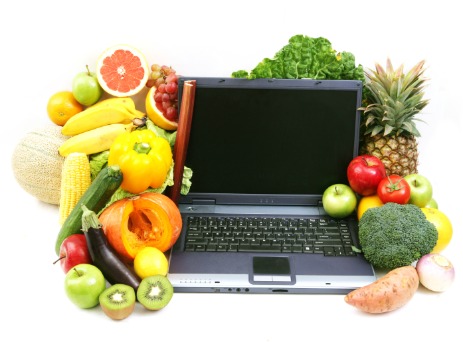 Fruit + computer. 