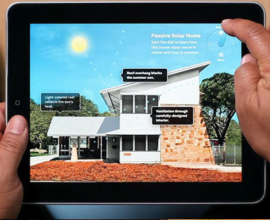Solar house graphic in app