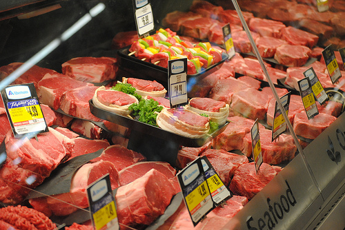 Meat counter.