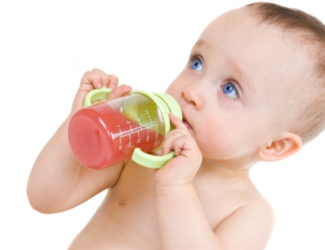Baby with bottle.