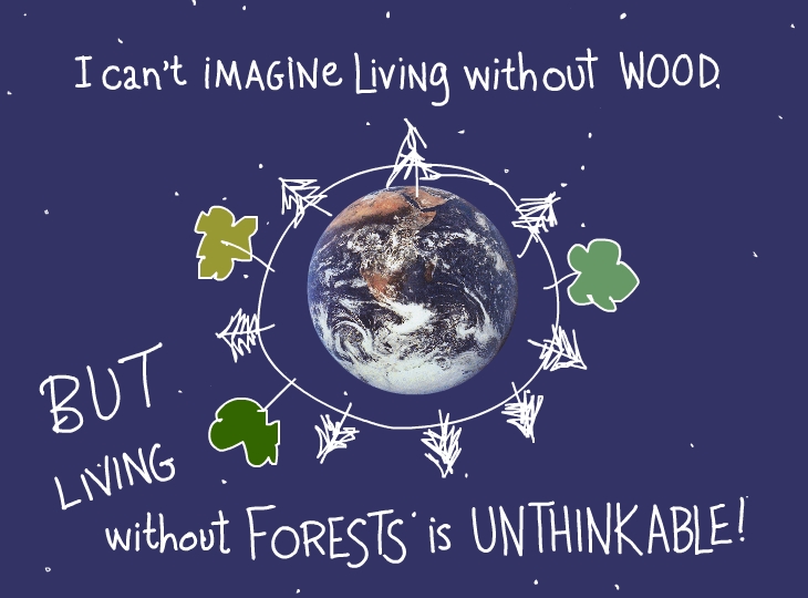 I can't imagine living without wood. But living without forests is unthinkable!