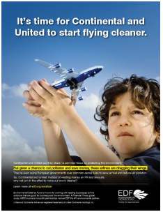Advertisement against American airlines, United and Continental airlines