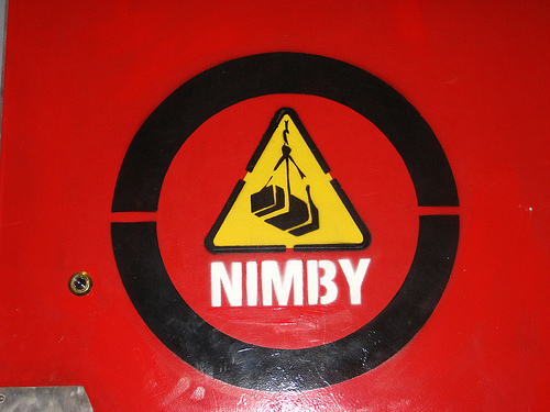 NIMBY sign.