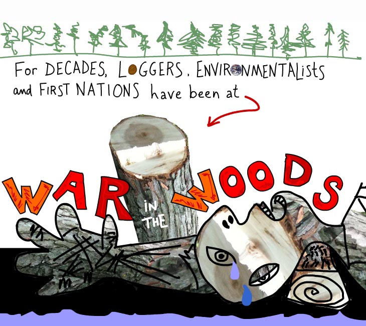 For decades, loggers, environmentalists, and first nations have been at war in the woods.