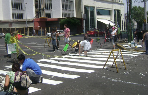 Crosswalk painting.