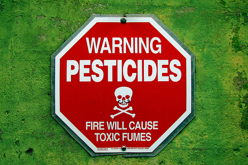 pesticide warning sign