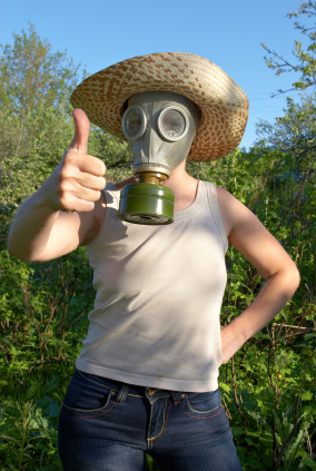 gas mask thumbs up