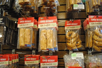 dog bones packed in plastic bags