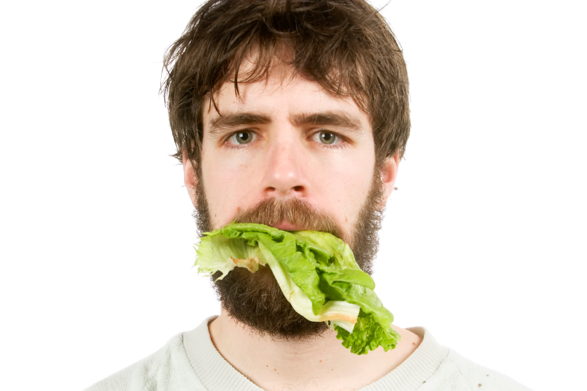 Mouthful of lettuce