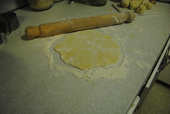 rolling tortilla dough