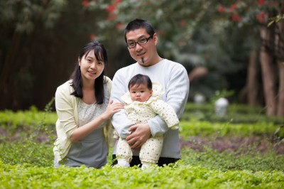 Chinese parents with a baby