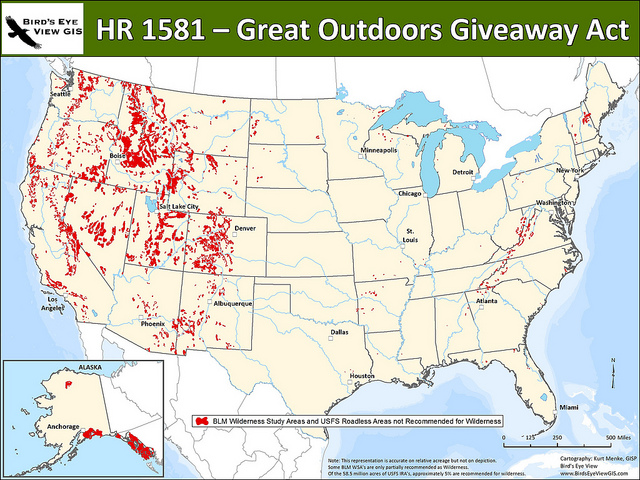 Map of lands affected by HR 1581