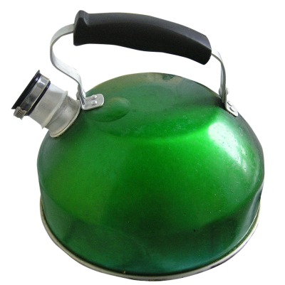Green teapot.