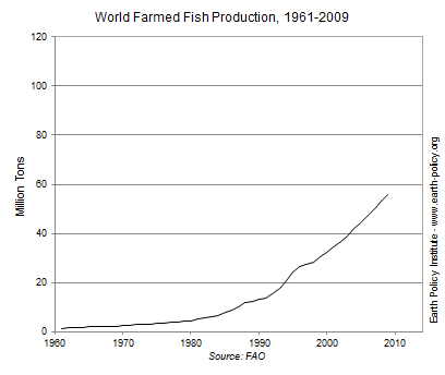 Graph on World Farmed Fish Production, 1961-2009