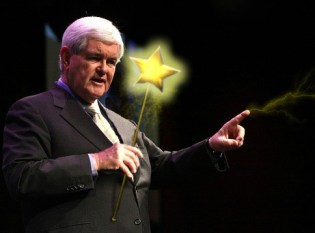 Newt Gingrich with magic wand