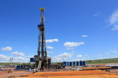 A fracking rig in North Dakota.