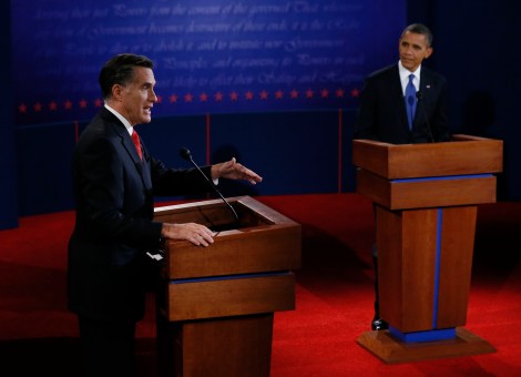 Romney and Obama at Denver debate