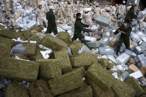 Mexican authorities prepare to destroy seized drugs.