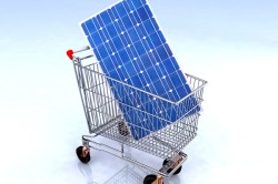 Solar panel in shopping cart