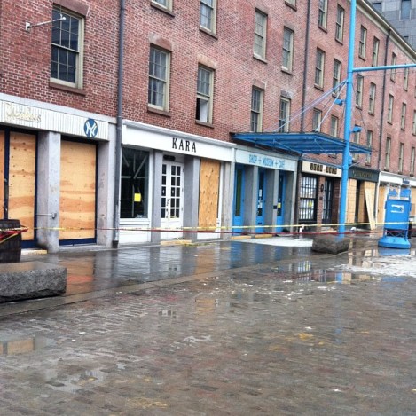 This is what the South Street Seaport looked like this weekend, six weeks after the storm.